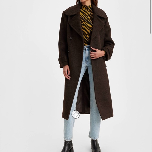 NWT Levi's Women’s Medium Brown Wooly Trench Coat